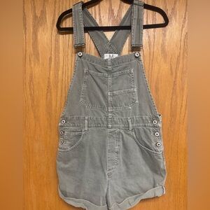 Gray Women's Denim Short Overalls - Unbranded
